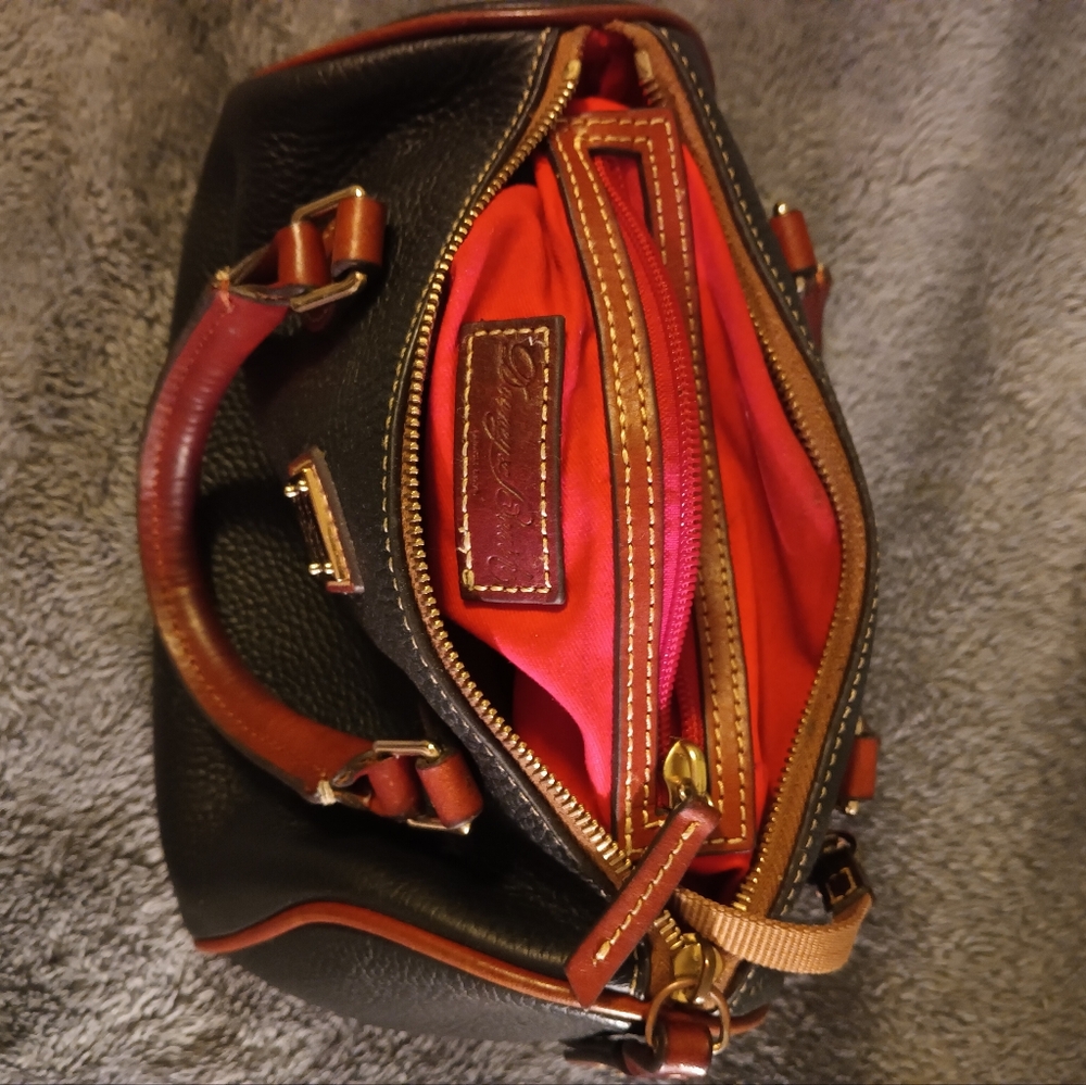 Dooney & Bourke Black and Brown Leather Satchel - Picture 11 of 12